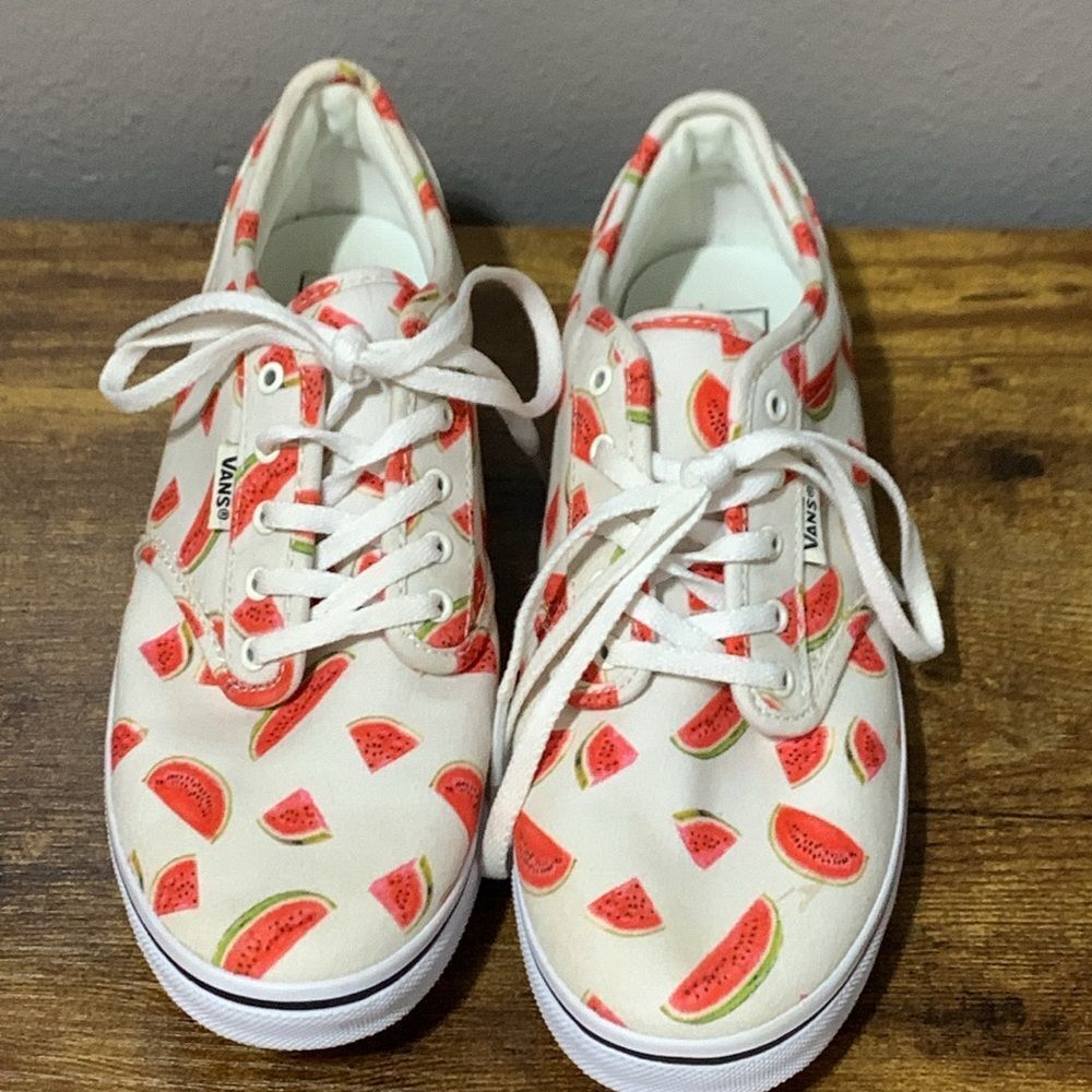 Vans White Atwood Low Watermelon Shoe Size 8 - Picture 2 of 7